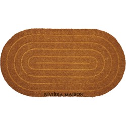 Riviera Maison Deurmat binnen, Kokos Droogloopmat, - RM Oval Doormat - Bruin - Kokos, PVC