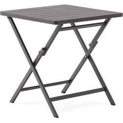 Kave Home - Torreta opvouwbare aluminium buitentafel met donkergrijze afwerking 70 x 70 cm