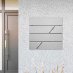 ML-Design brievenbus met krantenvak, lichtgrijs, 37x11x37 cm, gemaakt van roestvrij staal