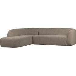 BePureHome Sloping Hoekbank Links - Chenille - Lichtbruin Melange