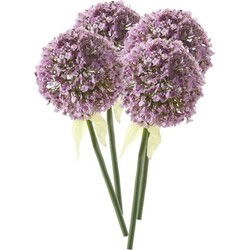 Kunstbloem Sierui / Allium - 4x - lila paars - steel van 70 cm - Kunstbloemen