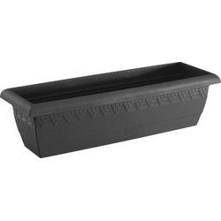 Hega Hogar Plantenbak Jardinera - antraciet - rechthoekig - 60x20 cm - Plantenbakken