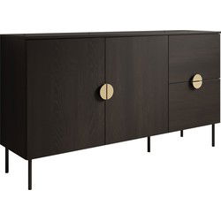 Meubella - Dressoir Monor - Zwart eiken - 160 cm