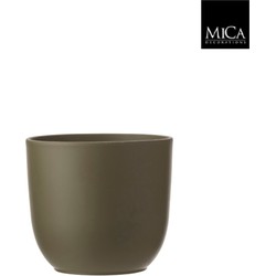 Tusca pot rond groen h16xd17 cm I - Mica Decorations