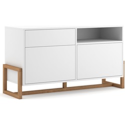 Buffet Bas 2 deuren 1 lade en beukenhouten poten L119 cm - Oslo