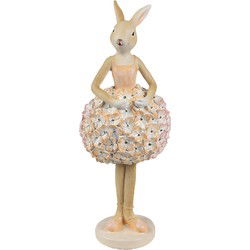 Clayre & Eef Decoratie Beeld Konijn 9x7x22 cm Beige Kunststof