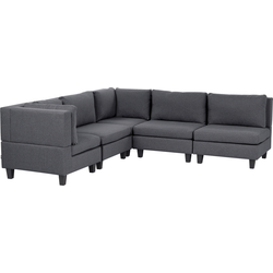 UNSTAD - 5-zitsbank modulair - Donkergrijs - Rechtszijdig -  Polyester