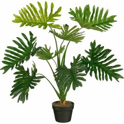 Mica Decorations Kunstplant Philodendron - 60x60x90 cm - Polyethyleen - Groen