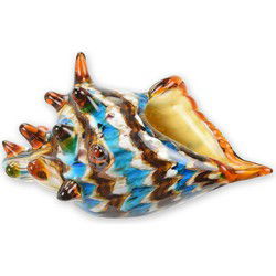 A MURANO STYLE GLASS CONCH SHELL