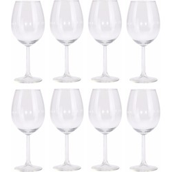 8x Witte wijn glazen transparant 430 ml - Wijnglazen