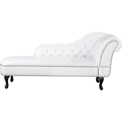 NIMES - Chaise longue - Wit - Rechterzijde - Kunstleer