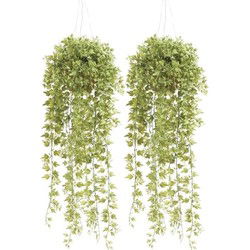 Kunstplant Hedera Klimop - 2x - 50 cm - Hangende Pot - Klimplant - Kunstplanten