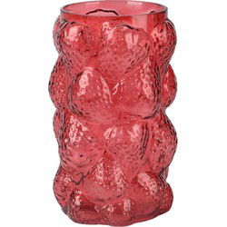 Vaas glas d15h23 cm rood