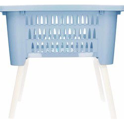 Bathroom solutions wasmand op poten - lichtblauw - 38L - 39x59x29 cm - Wasmanden