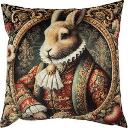 Clayre & Eef Kussenhoes 45x45 cm Beige Polyester Konijn