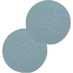 Set van 4x stuks placemats groen katoen 38 cm - Placemats