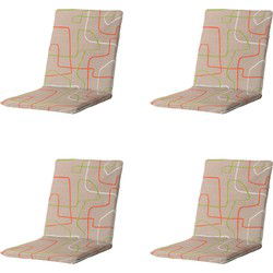 Madison -  Stapelstoelkussen Joah terra - Ca. 97x49 cm - Set van 4