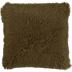 Dutch Decor FLUFFY - Sierkussen 45x45 cm - superzacht - effen kleur - Military Olive - groen - Dutch Decor