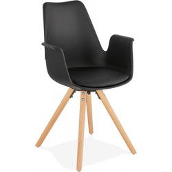 Stoel met armleuningen ZALIK 585x50x82 cm Zwart