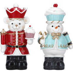 Nutcracker mouse & snowman 2 ass poly