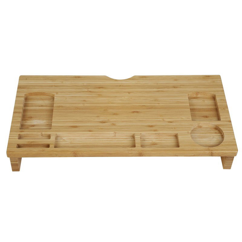Decopatent® 2 in 1 Monitorstandaard van bamboe hout - Monitor - Laptop beeldscherm verhoger - Monitorverhoger standaard - 