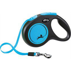 FLEXI ROLLIJN NEW NEON TAPE ZWART / NEON BLAUW M 5 MTR TOT 25 KG