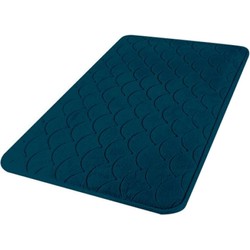 Urban Living Badkamerkleedje/badmat tapijt - memory foam - donkerblauw - 50 x 80 cm - Badmatjes