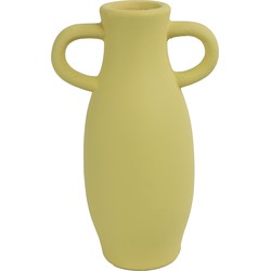 Countryfield Amphora vaas - geel terracotta - D12 x H20 cm - smalle opening - Vazen