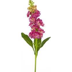 Greenmoods Kunstbloem Violier - Matthiola incana - Nep plant - 1 Stuk - 78cm - Fuchsia -