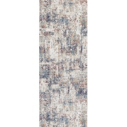  Buitenkleed - Balkon, Terras, Keuken - Modern Abstract Tapijt LEILA - Blauw/Grijs - 80x220 cm