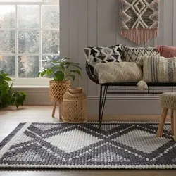 Geometrisch vloerkleed - Zaid Zwart/Wit - 120 X 170 CM