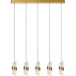 Adeline lange hanglamp LED Dimb. 5x7,8W 2700K mat Goud / messing