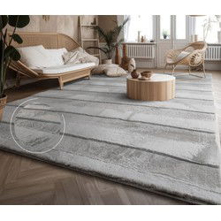 Laagpolig vloerkleed - Arinzo - 3D-strepen - - 200x280 cm