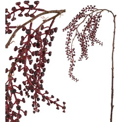 PTMD Berry Plant Hangende Bessen Kunsttak - 50 x 16 x 112cm - Bordeaux