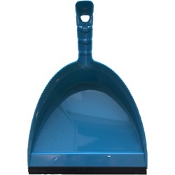 Kunststof blauw stofblik met lip voor binnen 25 x 20 cm - Stoffer en blik