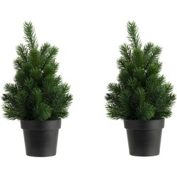 2x stuks kunstboom/kunst kerstboom groen 30 cm - Kunstkerstboom