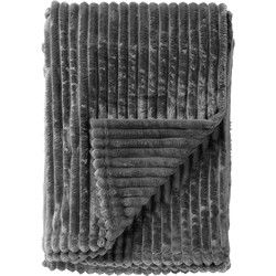 Dutch Decor MARTHY - Plaid 140x180 cm - Charcoal Gray - Grijs - Dutch Decor