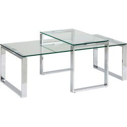 Salontafel - Glas/Zilver - 115x69x45cm - Jordis