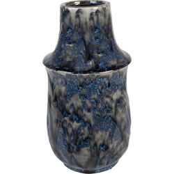 Clayre & Eef Vaas  Ø 13x25 cm Blauw Keramiek Decoratie Vaas