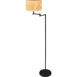 Mexlite - vloerlamp - Bella - zwart - metaal zeegras - Ø 45cm - E27 - 3885ZW