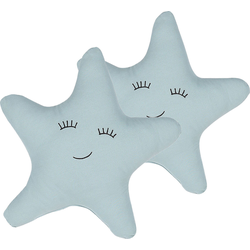 BHOPAL  - Sierkussen set van 2 - Blauw - 40 x 40 cm - Katoen