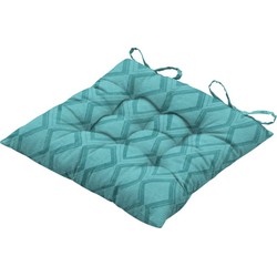 Kissen Toskana 46 x 46 outdoor Grafik meerblau - Madison