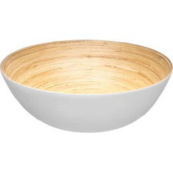 Secret de Gourmet - Slakom/serveer schaal- Bamboe - Wit - D30 cm - Saladeschalen