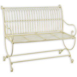 A WHITE IRON GARDEN BENCH