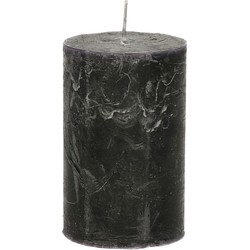 Stompkaars/cilinderkaars - zwart - 5 x 8 cm - klein rustiek model - Stompkaarsen