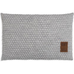 Knit Factory Juul Sierkussen - Licht Grijs/Beige - 60x40 cm - Inclusief kussenvulling