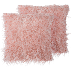 DAISY  - Sierkussen set van 2 - Roze - 45 x 45 cm - Polyester