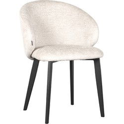 LABEL51 Eetkamerstoel Logan - Crème - Elegance - Black Frame