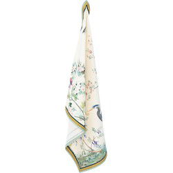 Clayre & Eef Theedoek  50x70 cm Beige Katoen Tropisch motief Keukenhanddoek