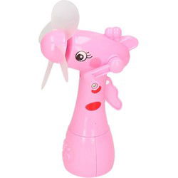 Watersproeier ventilator dierenkop roze 15 cm voor kinderen - Ventilatoren